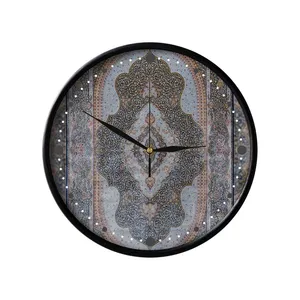 ساعت دیواری مدوپد طرح فرش قم لچک و ترنج مدل C-Ghom041