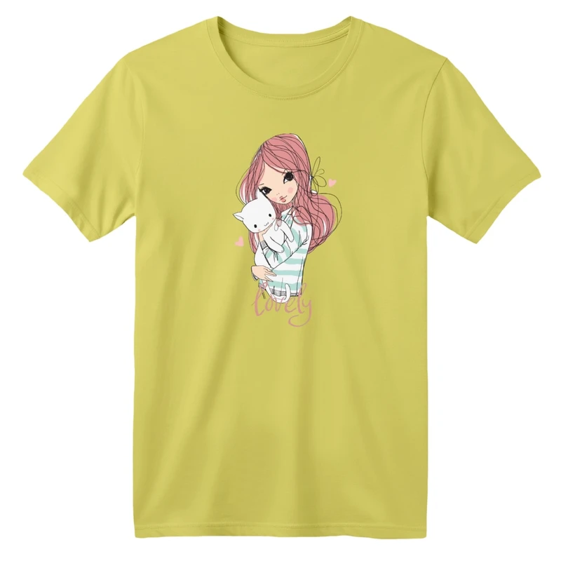 تی شرت آستین کوتاه یقه گرد بچگانه مدل دخترک کد 3