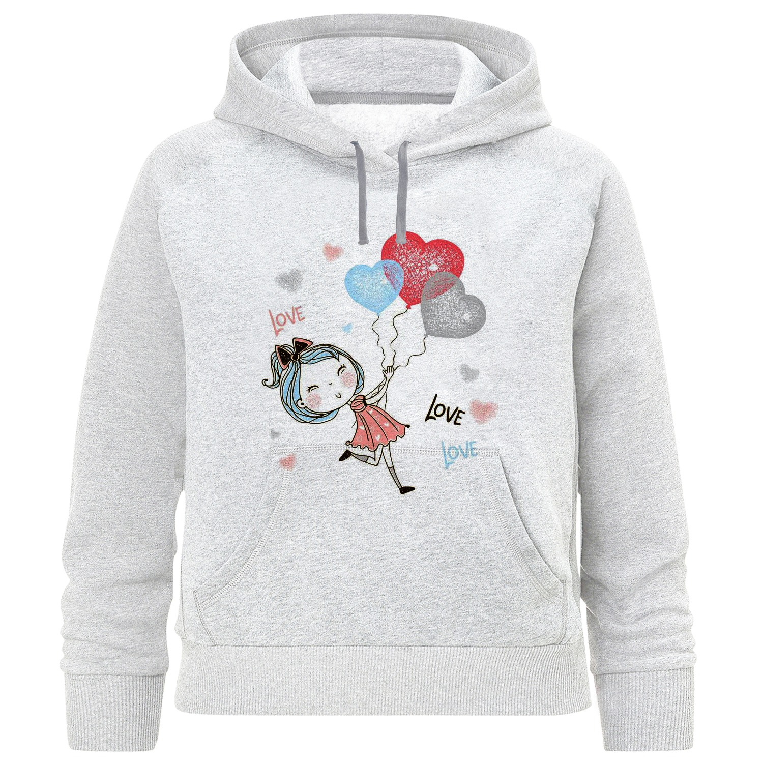 هودی دخترانه مدل دختر و بادکنک F839