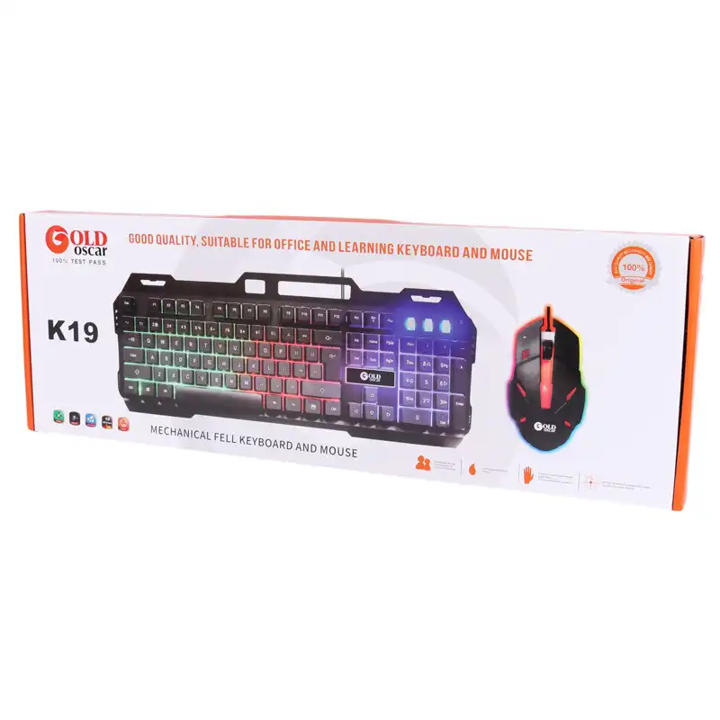 کیبورد و ماوس گیمینگ گلد اسکار مدل k19