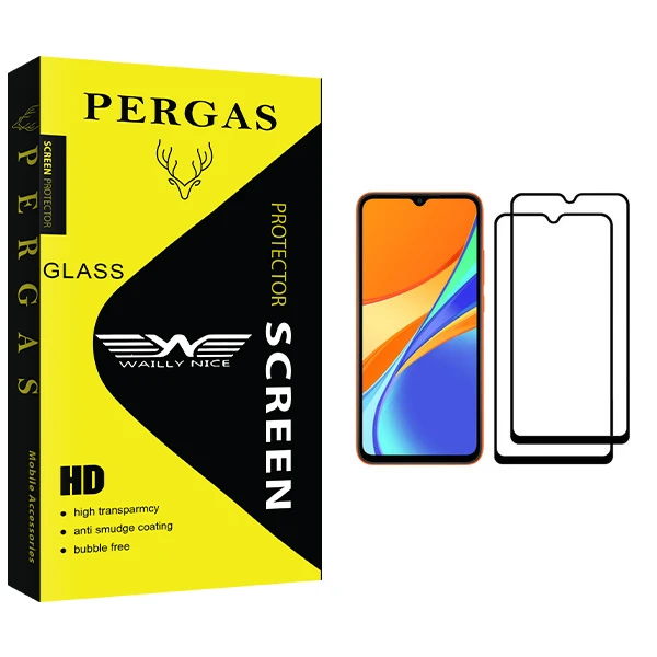 محافظ صفحه نمایش وایلی نایس مدل Pergas Glass مناسب برای گوشی موبایل شیائومی Redmi 9C بسته دو عددی