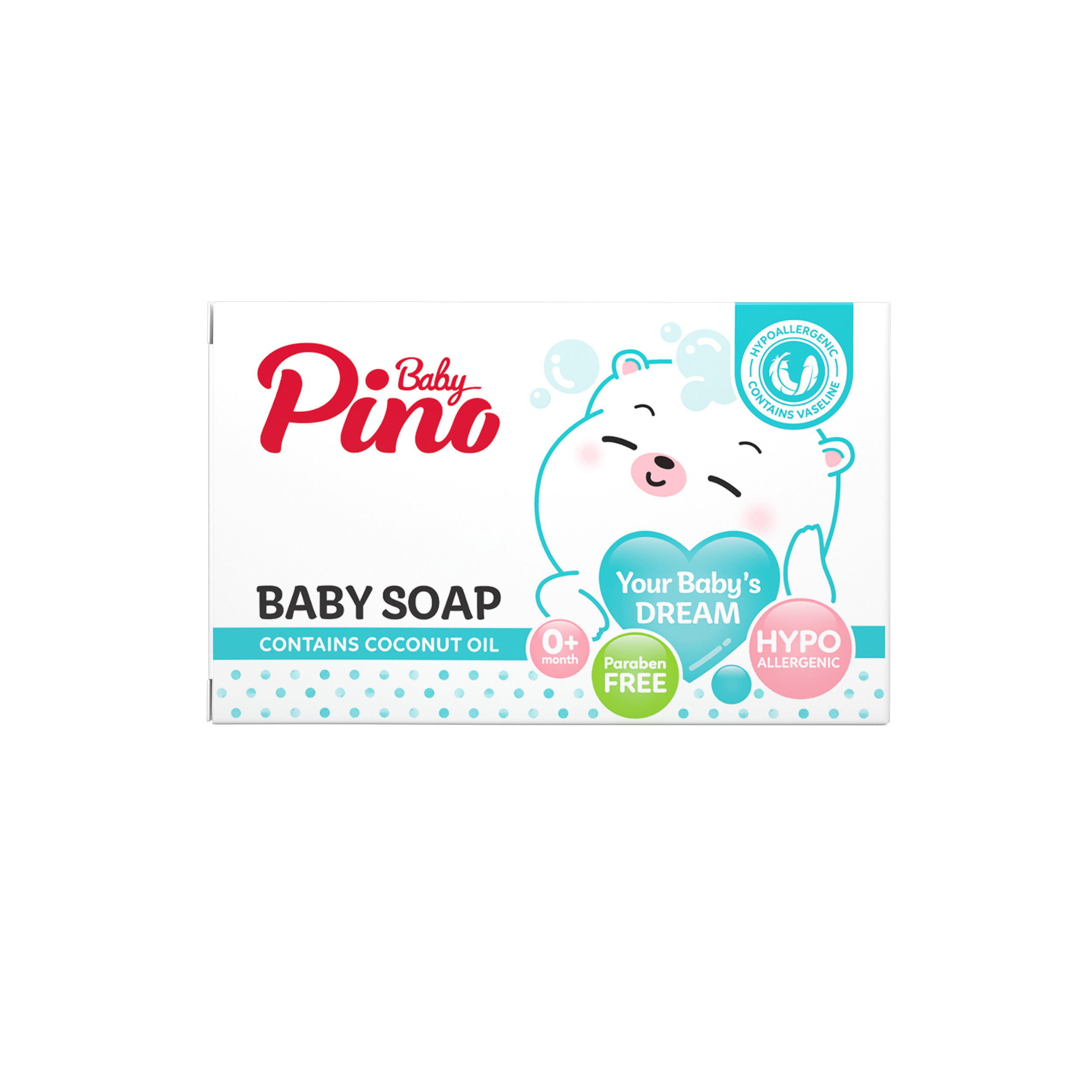 صابون نوزاد و کودک پینو بیبی مدل کرمی وزن 75 گرم