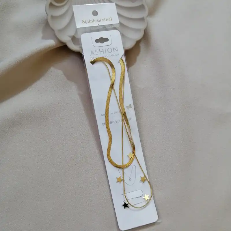 گردنبند زنانه مدل دولاین ماری و ستاره ST 220