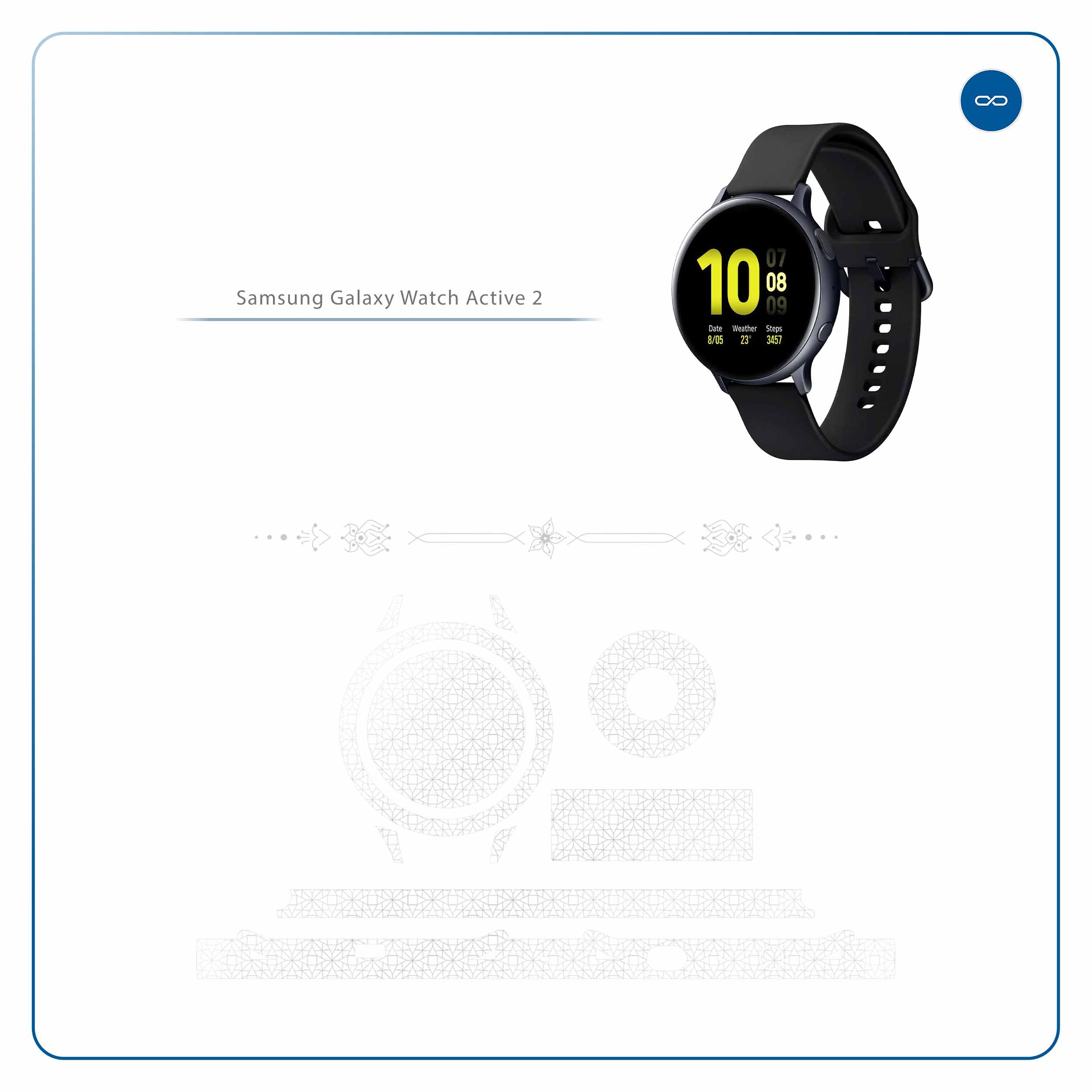 برچسب ماهوت طرح Gloss-Transparent مناسب برای ساعت هوشمند سامسونگ Galaxy Watch Active 2 44mm