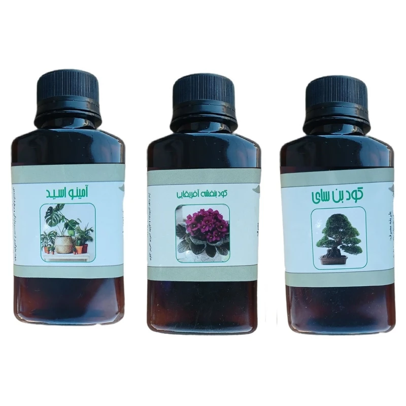 کود مایع امینو اسید و بن سای و بنفشه آفریقایی مدل life drop حجم 110 میلی لیتر بسته 3 عددی