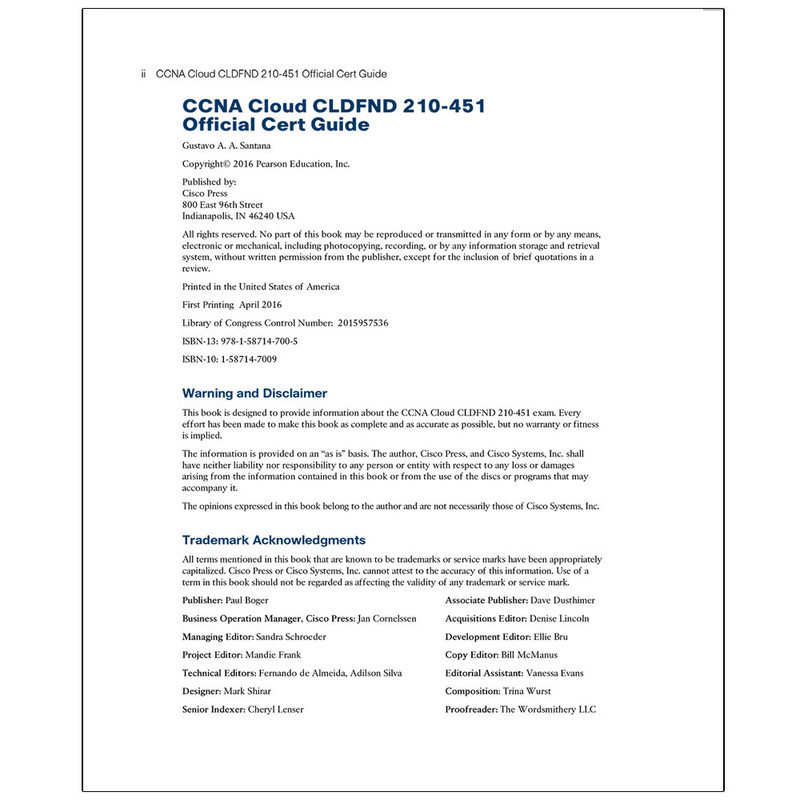 قیمت و خرید کتاب CCNA Cloud CLDFND 210-451 Official Cert Guide اثر ...