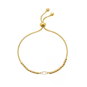 دستبند زنجیری طلا 18 عیار زنانه تالین گالری مدل ونیزی گوی قلب بالدار B107