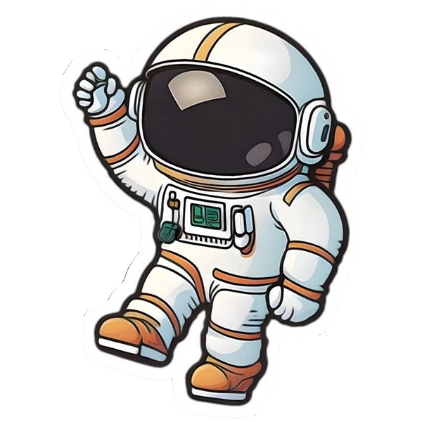 استیکر پارچه و لباس پاد آفرین طرح فضانورد کد 4801