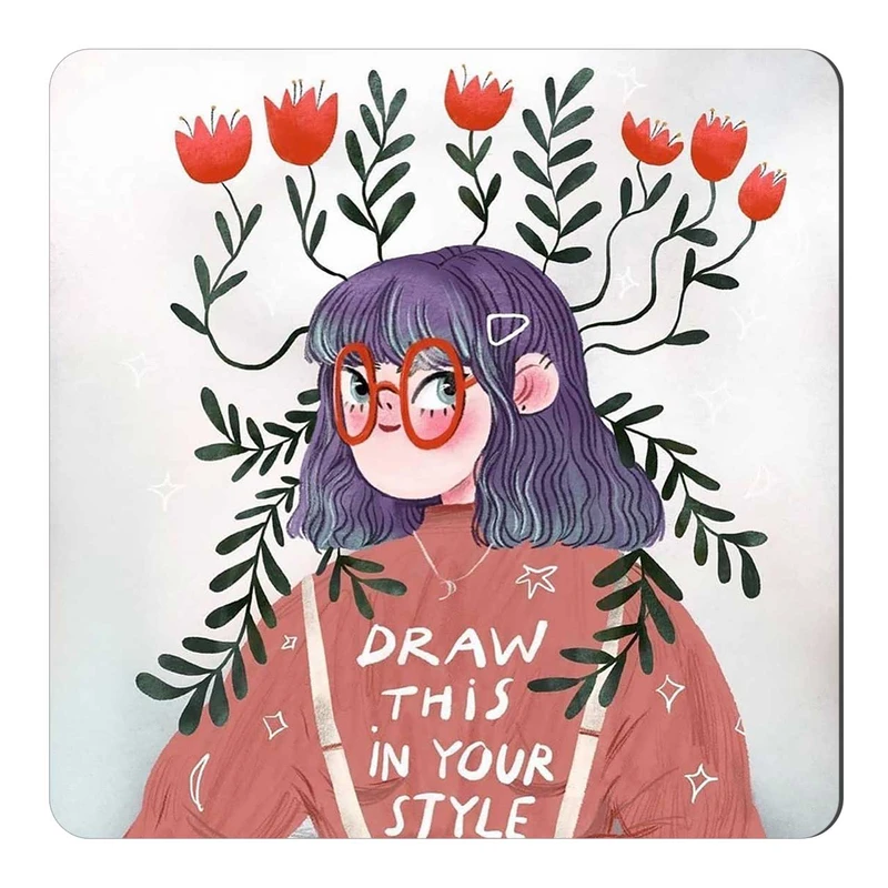  مگنت طرح دختر و گل کد wmg2035