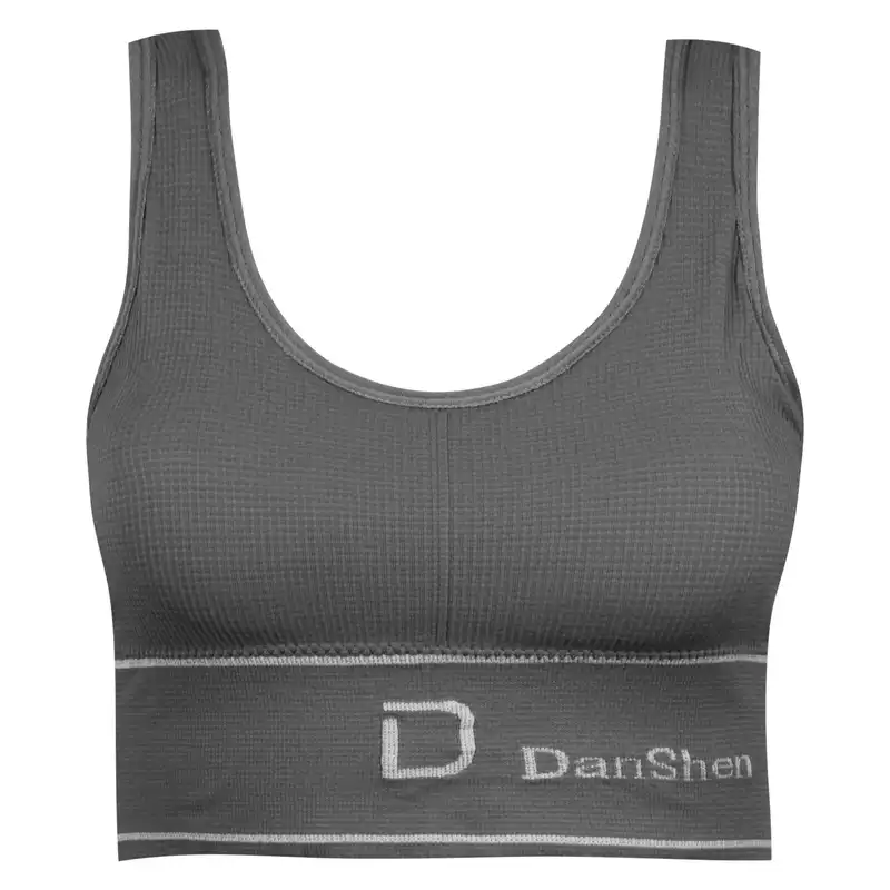 نیم تنه ورزشی زنانه مدل بدون فنر پددار کد 4562 رنگ خاکستری تیره