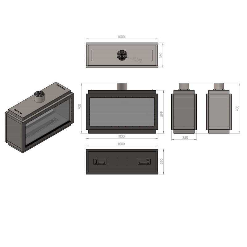 شومینه گازی شومینه آوالون مدل واسکا 100