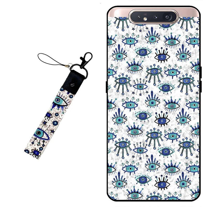 کاور مگافون طرح چشم نظر مدل 6464 مناسب برای گوشی موبایل سامسونگ Galaxy A80 به همراه بند