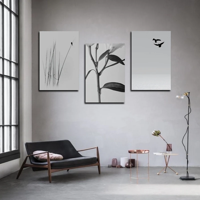 تابلو شاسی بکلیت طرح طبیعت و دریا  و نیزار مدل SH-2739 مجموعه 3 عددی