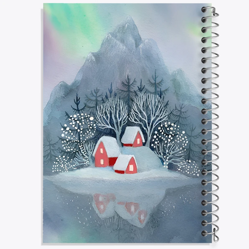 دفتر مشق 50 برگ خندالو طرح کلبه ی برفی کد F8251