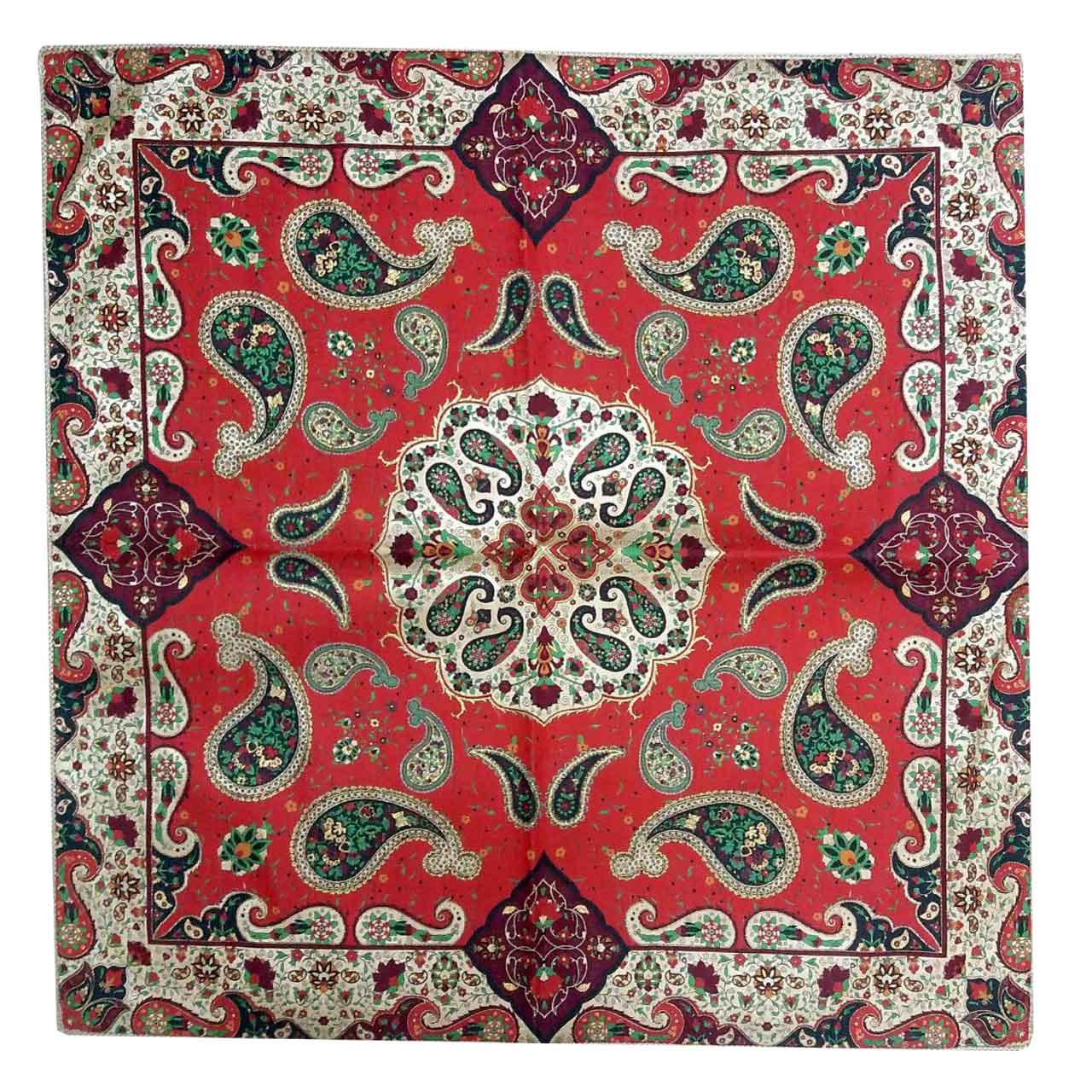 رومیزی ترمه ابریشمی کد 2035 سایز 100 × 100 سانتی متر