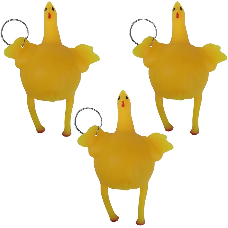 مرغ تخم گذار ضد استرس مدل Chicken Squishy بسته 3 عددی