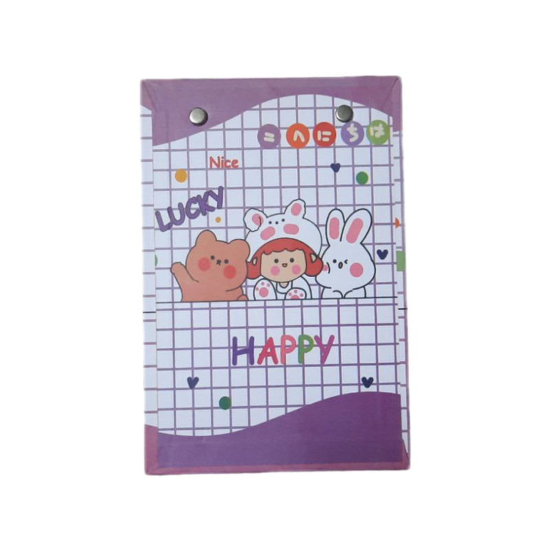 تخته شاسی مدل چک لیست طرح خرگوش و دختر و تدی سایز A6 به همراه کاغذ یادداشت