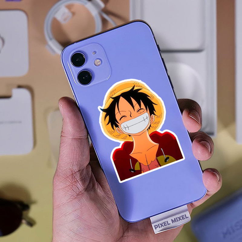 استیکر لپ تاپ پیکسل میکسل مدل انیمه وان پیس لوفی باحال