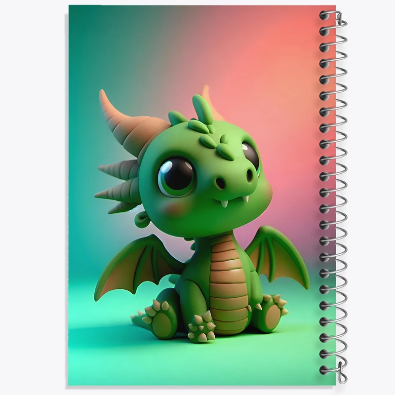 دفتر شطرنجی 50 برگ خندالو طرح اژدهای کیوت کد F7991