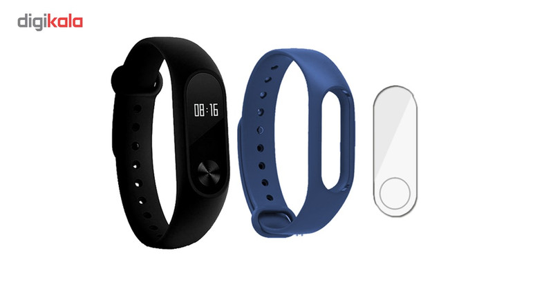 مچ بند هوشمند شیائومی مدل Mi Band 2 به همراه گلس و بند مچ بند شیائومی