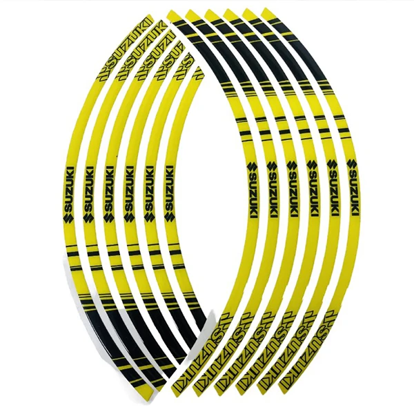 برچسب دور رینگ موتور سیکلت وارون مدل W-71-YLW مناسب برای SUZUKI بسته 12 عددی