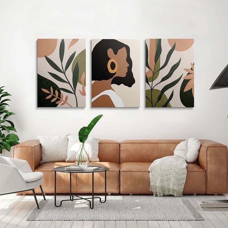 تابلو شاسی مدل دکوراتیو طرح مینیمال دختر کد 356 مجموعه سه عددی