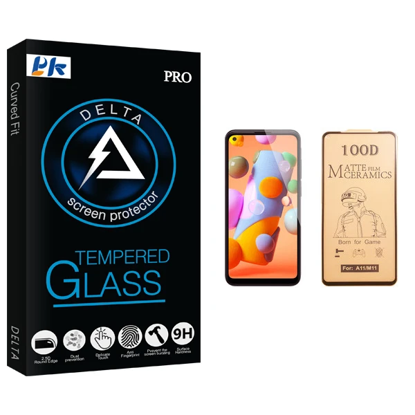 محافظ صفحه نمایش سرامیکی پی کی مدل Delta Glass مناسب برای گوشی موبایل سامسونگ Galaxy A11