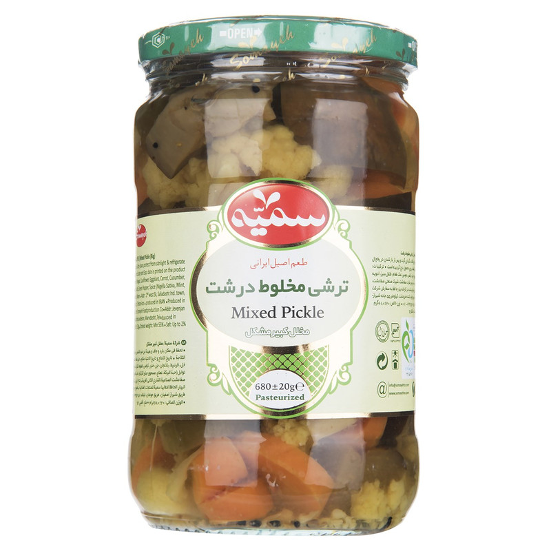 ترشی مخلوط درشت سمیه مقدار 670 گرم