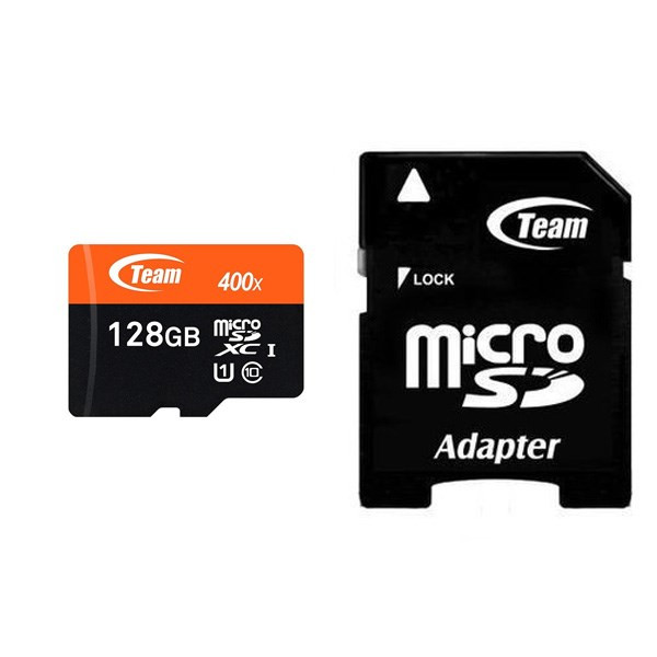 کارت حافظه microSDXC تیم گروپ کلاس 10 استاندارد UHS-I U1 سرعت 400X همراه با آداپتور SD ظرفیت 128 گیگابایت