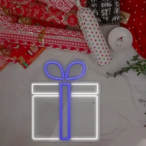 چراغ دیواری نئون دیزاین طرح Gift-Box_BL