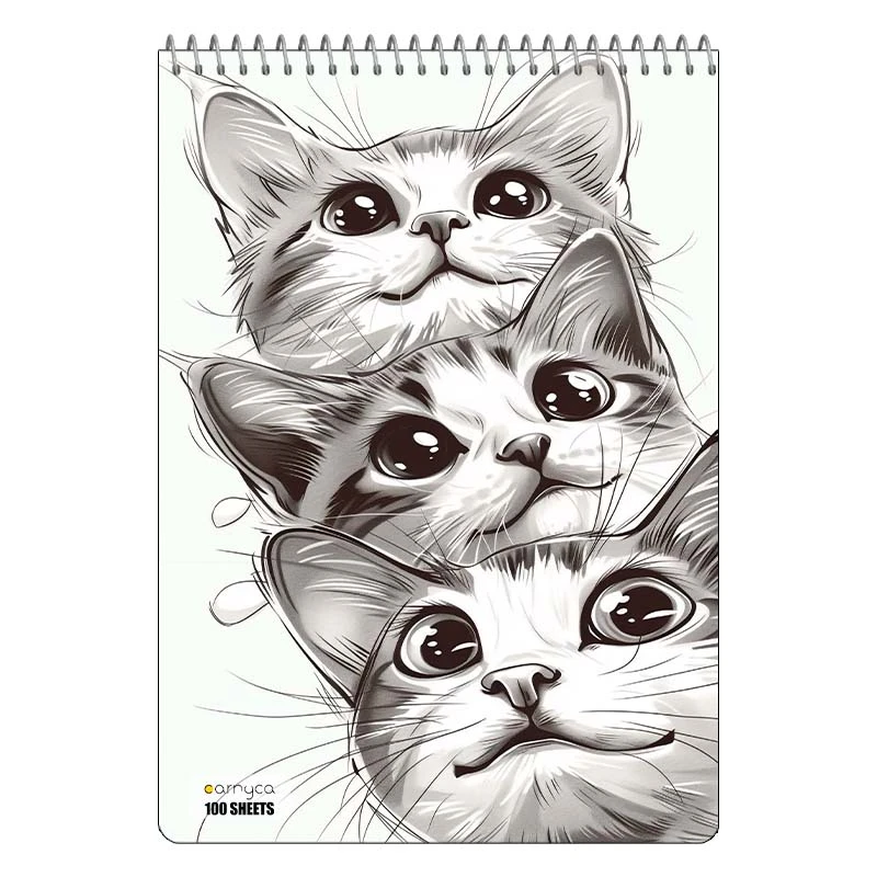 دفتر شطرنجی 100 برگ کارنیکا طرح گربه Cat کد 12534