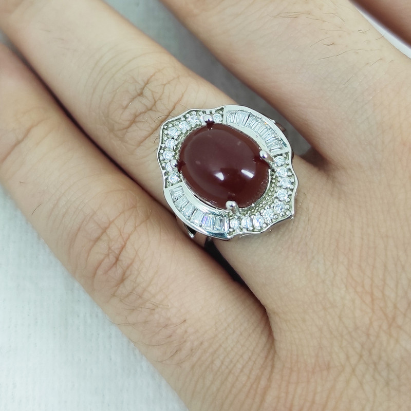 انگشتر نقره زنانه سلین کالا مدل گل یخ عقیق انگشتر نقره زنانه سلین کالا مدل گل یخ عقیق