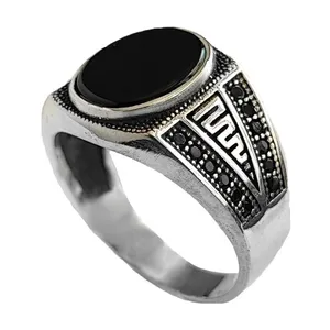 انگشتر نقره مردانه مدل عقیق کد MS4049