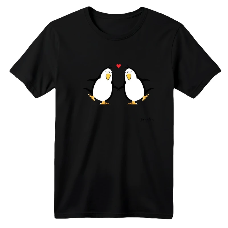 تی شرت آستین کوتاه بچگانه مدل پنگوئن های عاشق
