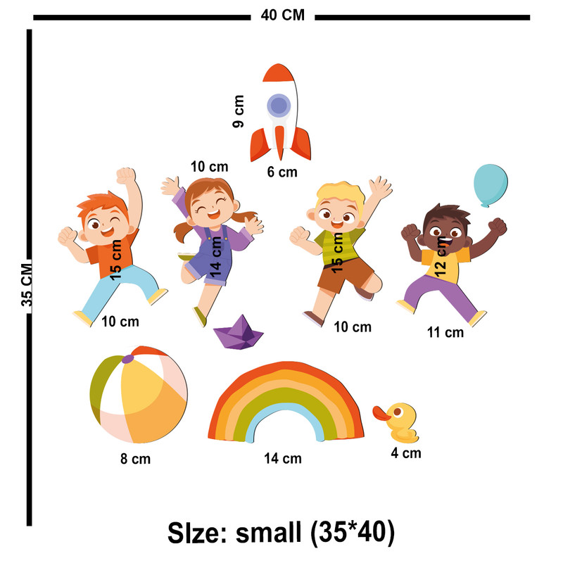 استیکر چوبی کودک باروچین مدل بچه های بازیگوش کد 1331 مجموعه 10 عددی