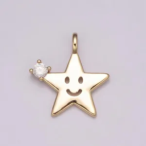 آویز گردنبند طلا 18 عیار زنانه قیراط طرح ستاره کد GH2570