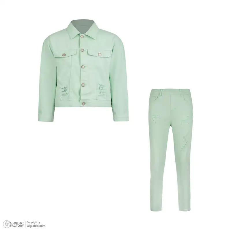ست کت و شلوار جین دخترانه تیپ تاپ مدل ‏25007T271011
