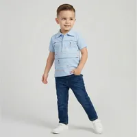 پولوشرت آستین کوتاه پسرانه وان بای وان مدل فانوس دریایی