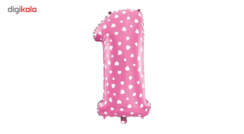 بادکنک فویلی هپی بری عدد 1 سایز 32 اینچ طرح قلبی