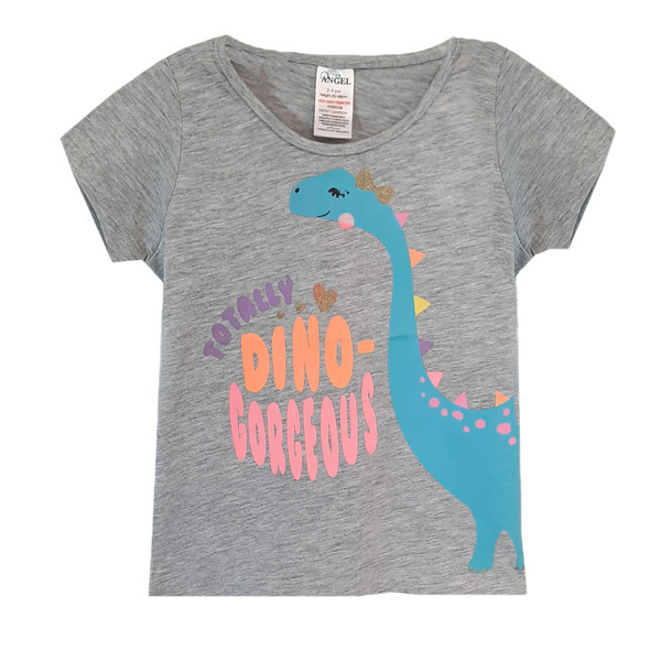 تی شرت آستین کوتاه دخترانه مدل دایناسور