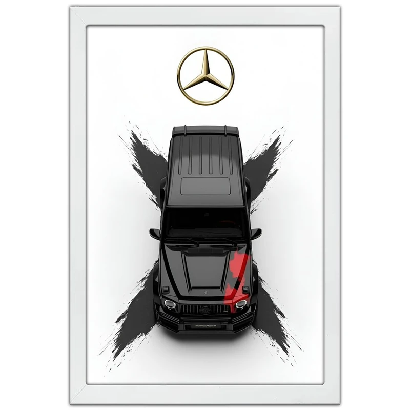 تابلو بکلیت طرح ماشین و خودرو مرسدس بنز Mercedes-Benz G-Class G63 AMG مدل W-po1884 فریم سفید