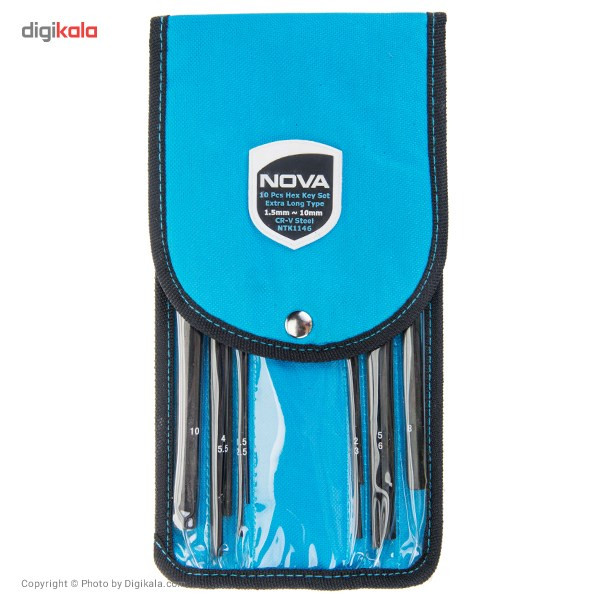 مجموعه 10 عددی آچار آلن نووا مدل NTK1146 مجموعه 10 عددی آچار آلن نووا مدل NTK1146