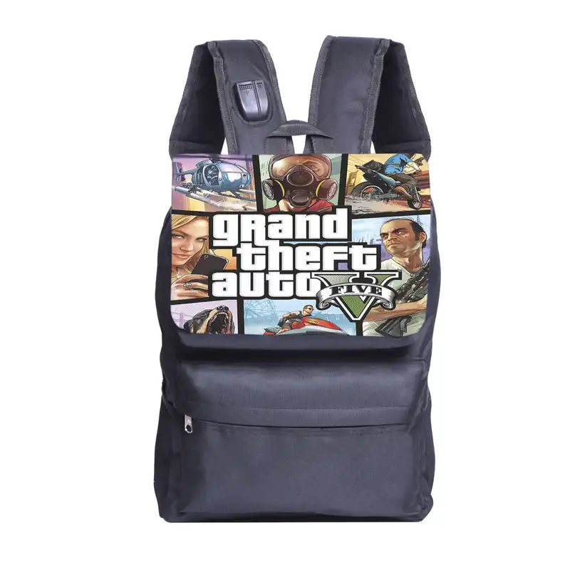 کوله پشتی طرح gta کد kjk10 به همراه جامدادی و کلاسور