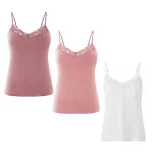 تاپ راحتی زنانه اسمارا مدل کبریتی یقه گیپوری کد 27896336 بسته 3 عددی