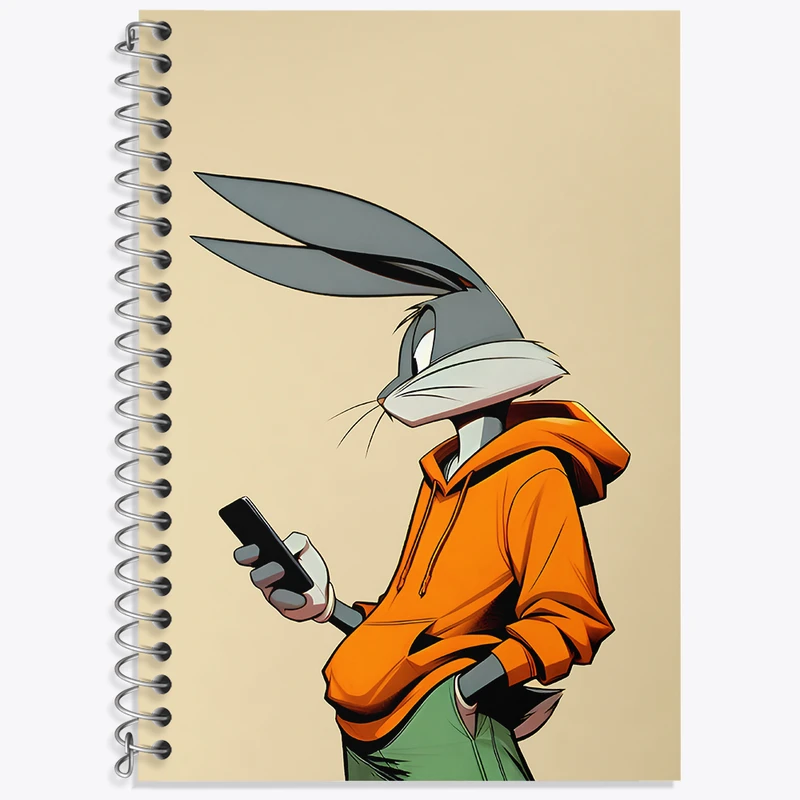 دفتر زبان 50 برگ خندالو مدل دو خط طرح باگز بانی کد N5756