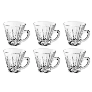 Aderiya Glass Wedge Cup Pack Of 6