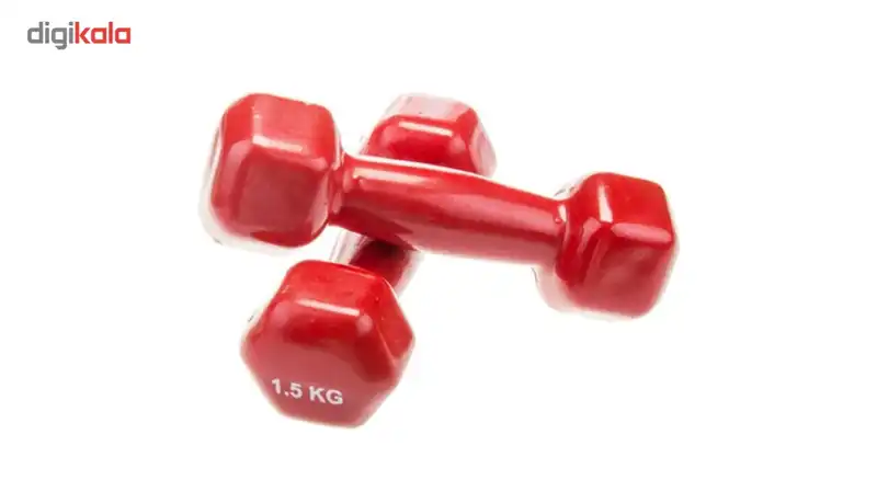 دمبل ایروبیک روکش دار 1.5 کیلوگرمی بسته دو عددی