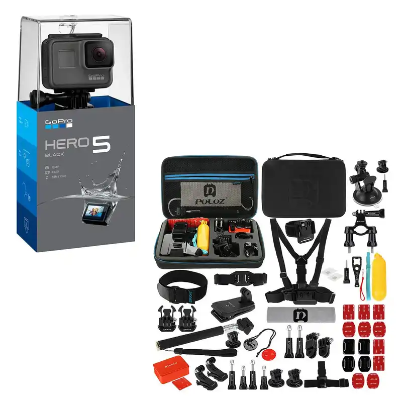 دوربین فیلم برداری ورزشی گوپرو مدل HERO 5 Black همراه با کیف لوازم جانبی پلوز 53 تکه