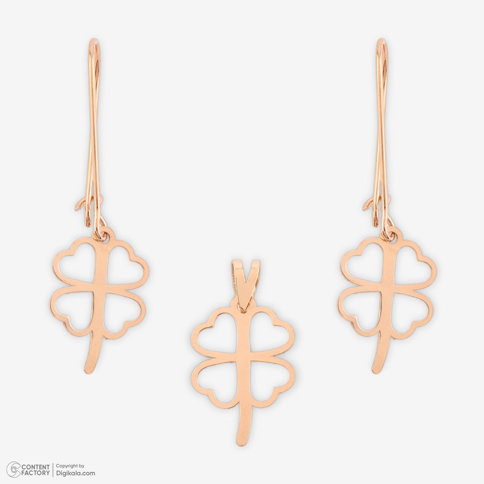 نیم ست طلا 18 عیار زنانه حافا گلد مدل برگ کد nim23 -  - 4