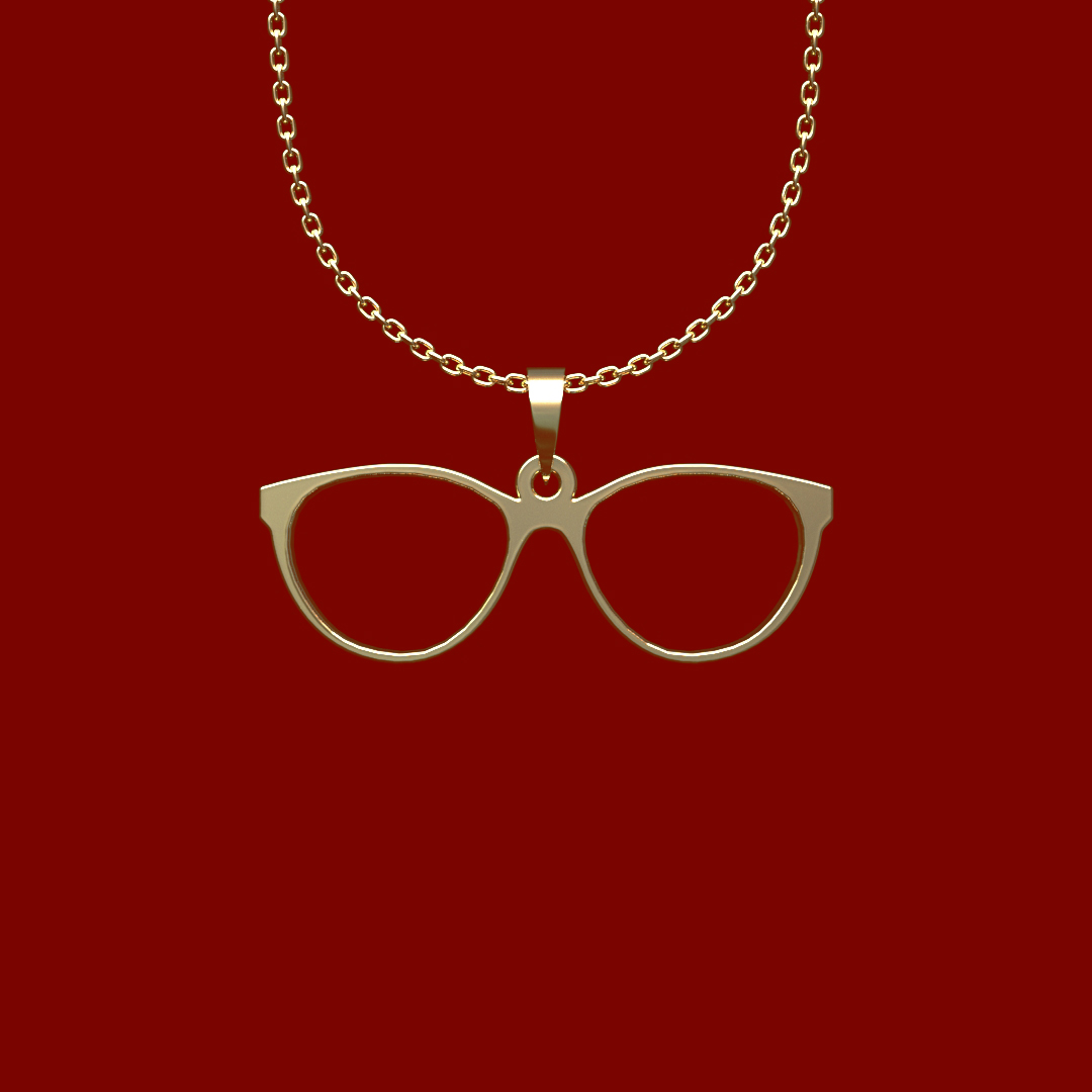 گردنبند طلا 18 عیار زنانه مدوپد مدل عینک کد Q2-1-1175